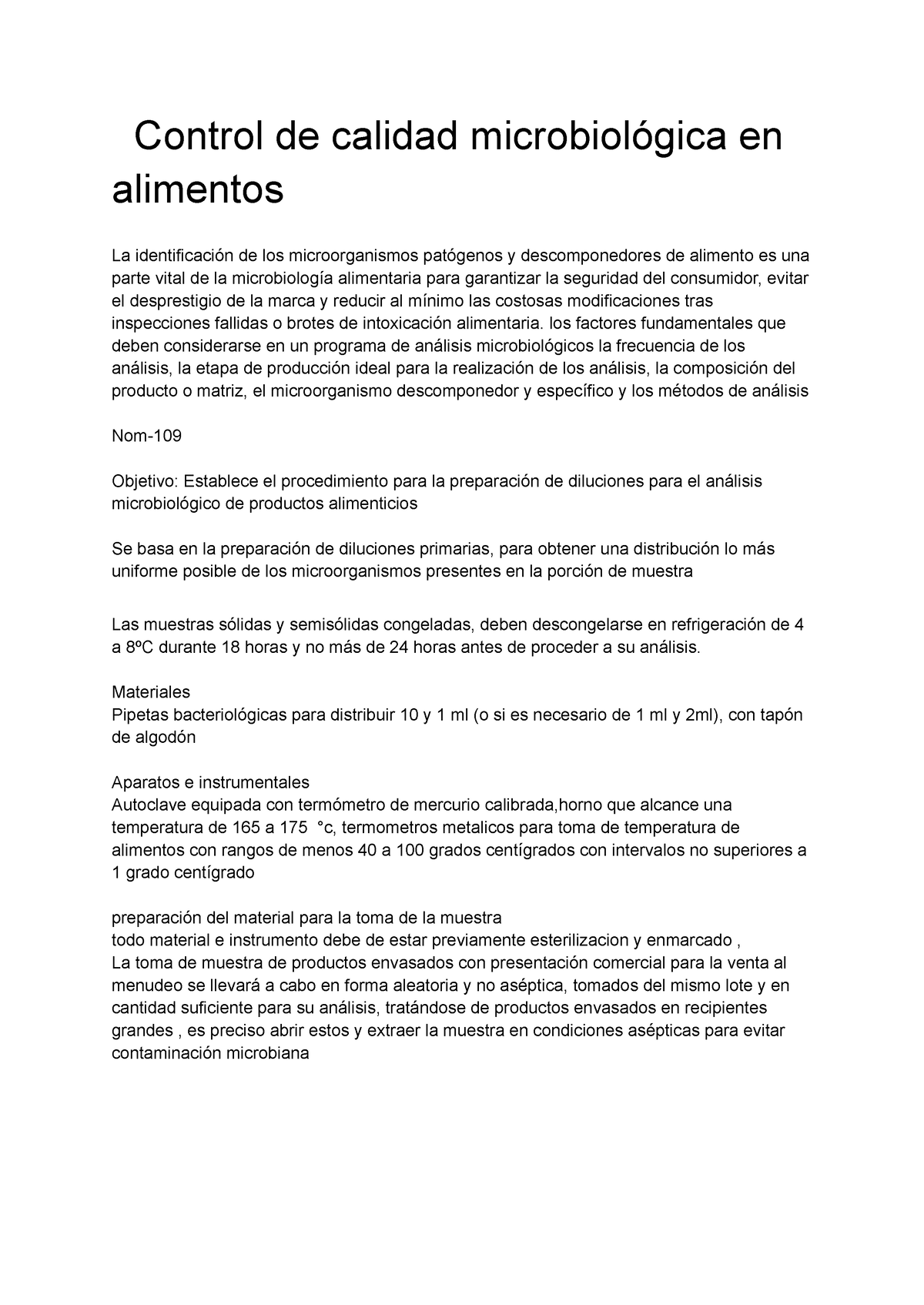 Control De Calidad Microbiológica En Alimentos - Control De Calidad ...