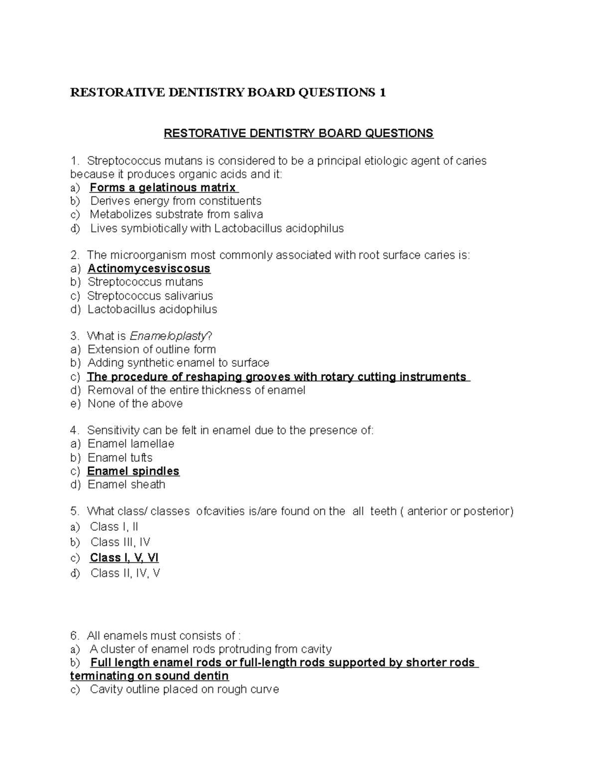 335913429 Restorative Dentistry Board Questions docx RESTORATIVE DENTISTRY BOARD QUESTIONS 1