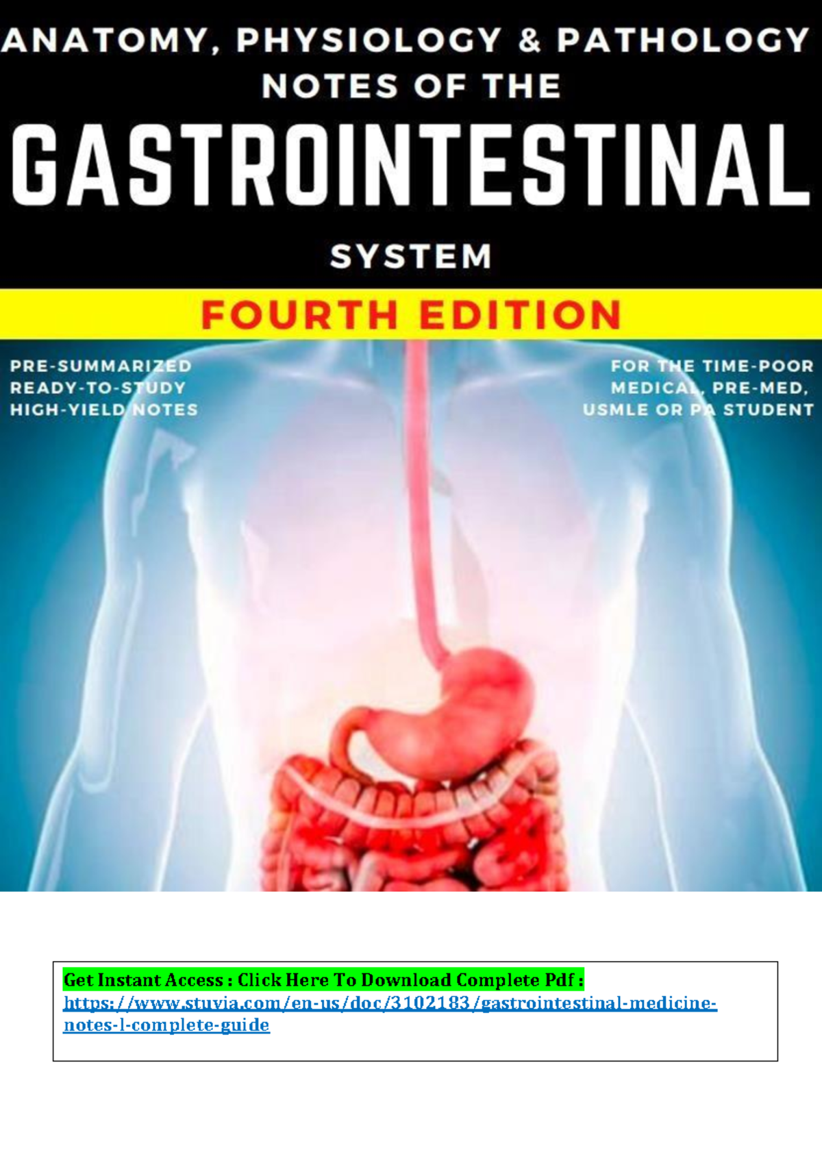 Gastrointestinal Medicine Notes Get Instant Access Click Here To