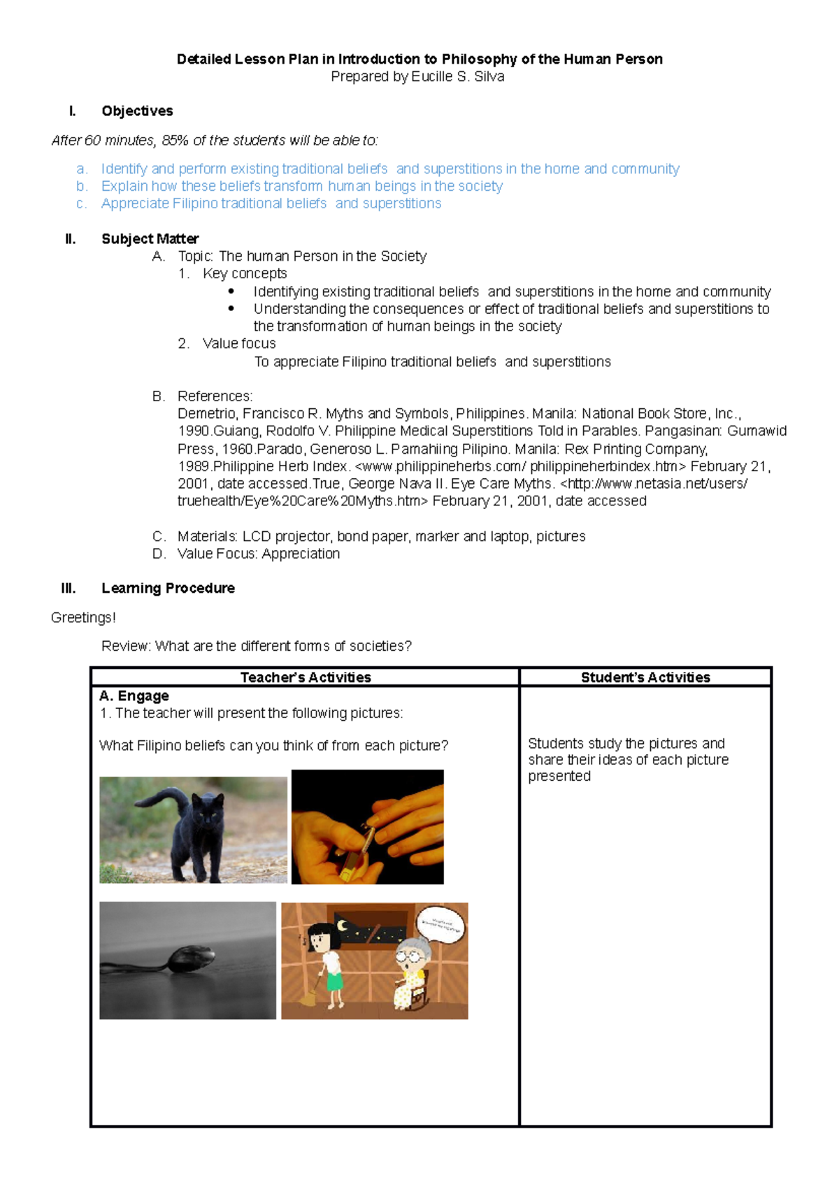 Example Of 5es Detailed Lesson Plan