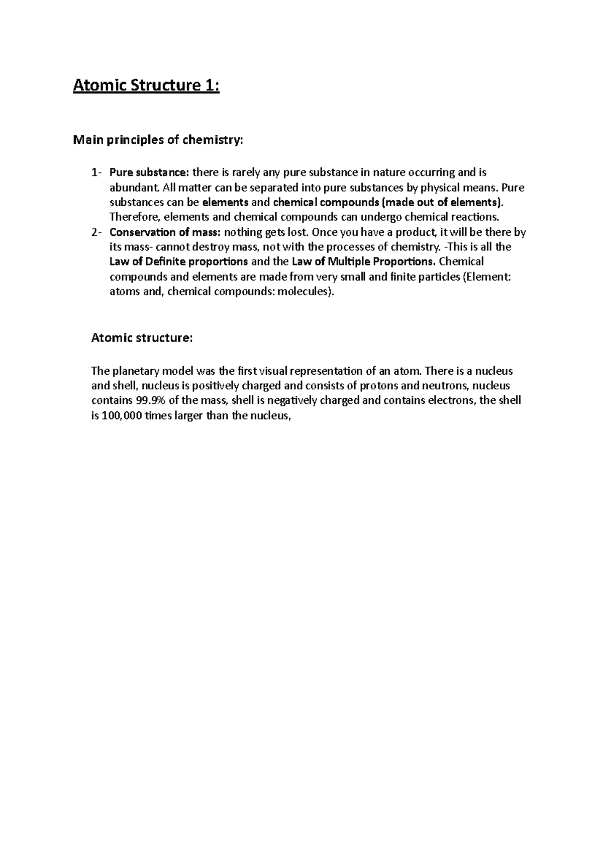 Atomic structure 1 - Chemistry - Atomic Structure 1: Main principles of ...