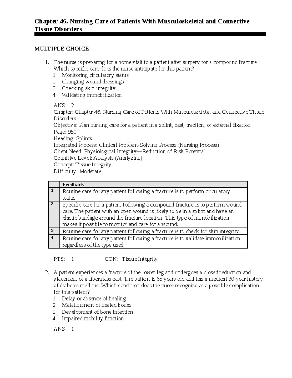 Chapter 46 - Notes and homework - Chapter 46. Nursing Care of Patients ...