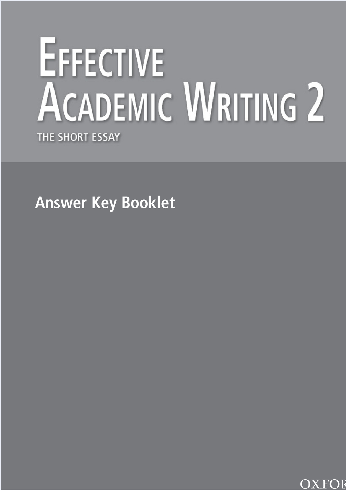 effective academic writing the short essay answer key pdf