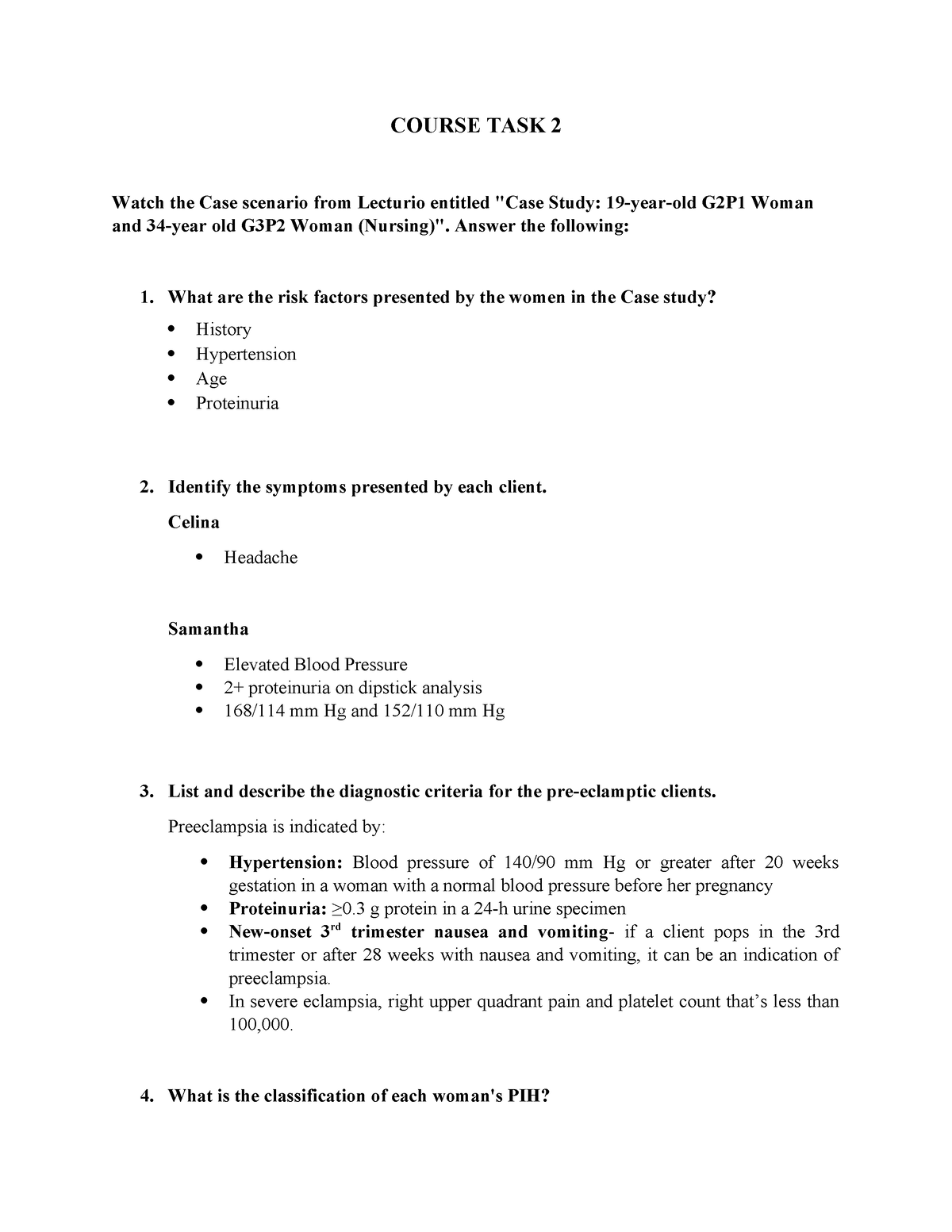 Course TASK 2 - .......... - COURSE TASK 2 Watch The Case Scenario From ...