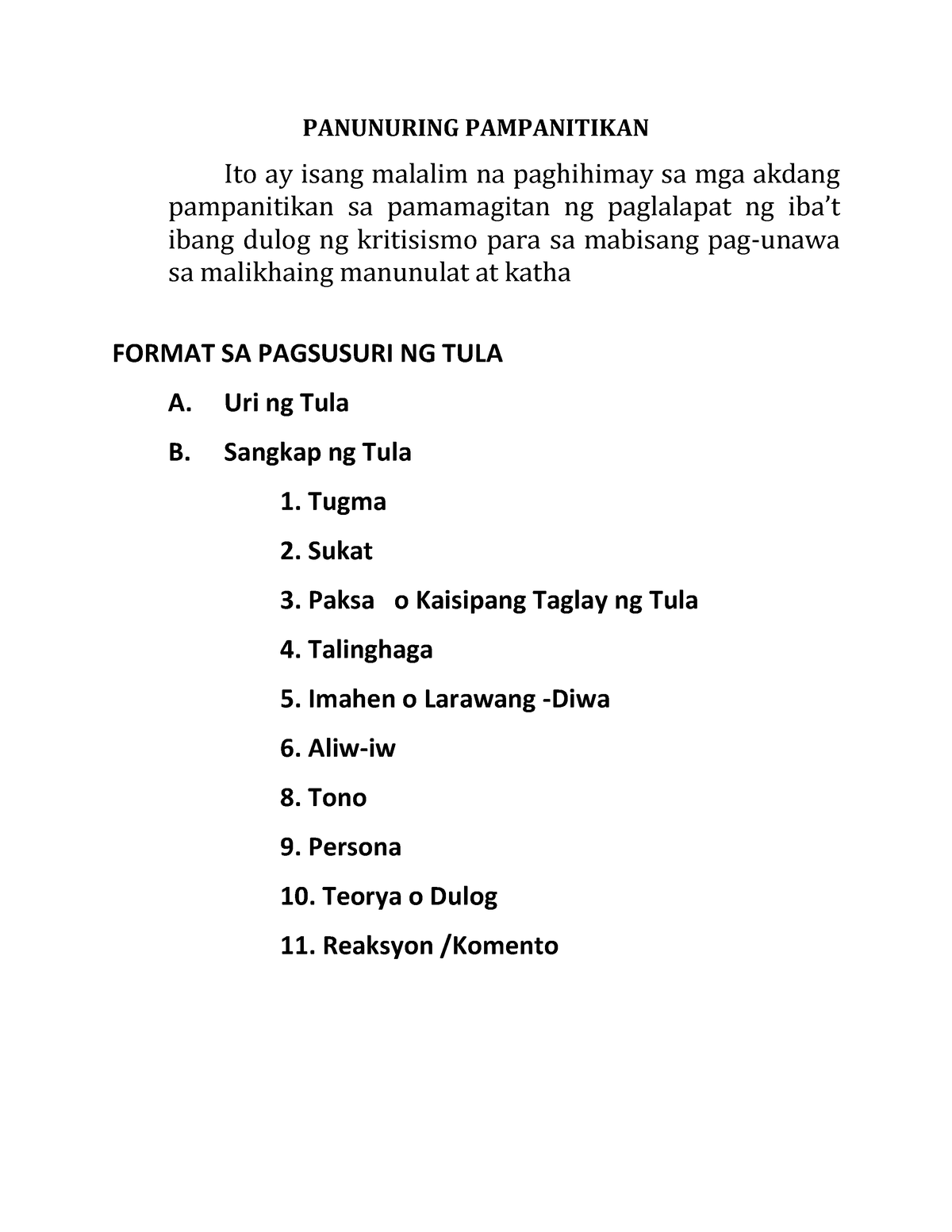 Pagsusuring Pampanitikan Docx Pagsusuri Sa Noli Me Ta 2561