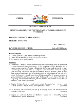DTHM 0111 introduction to tourism - DTHM 0111 CHUKA UNIVERSITY ...