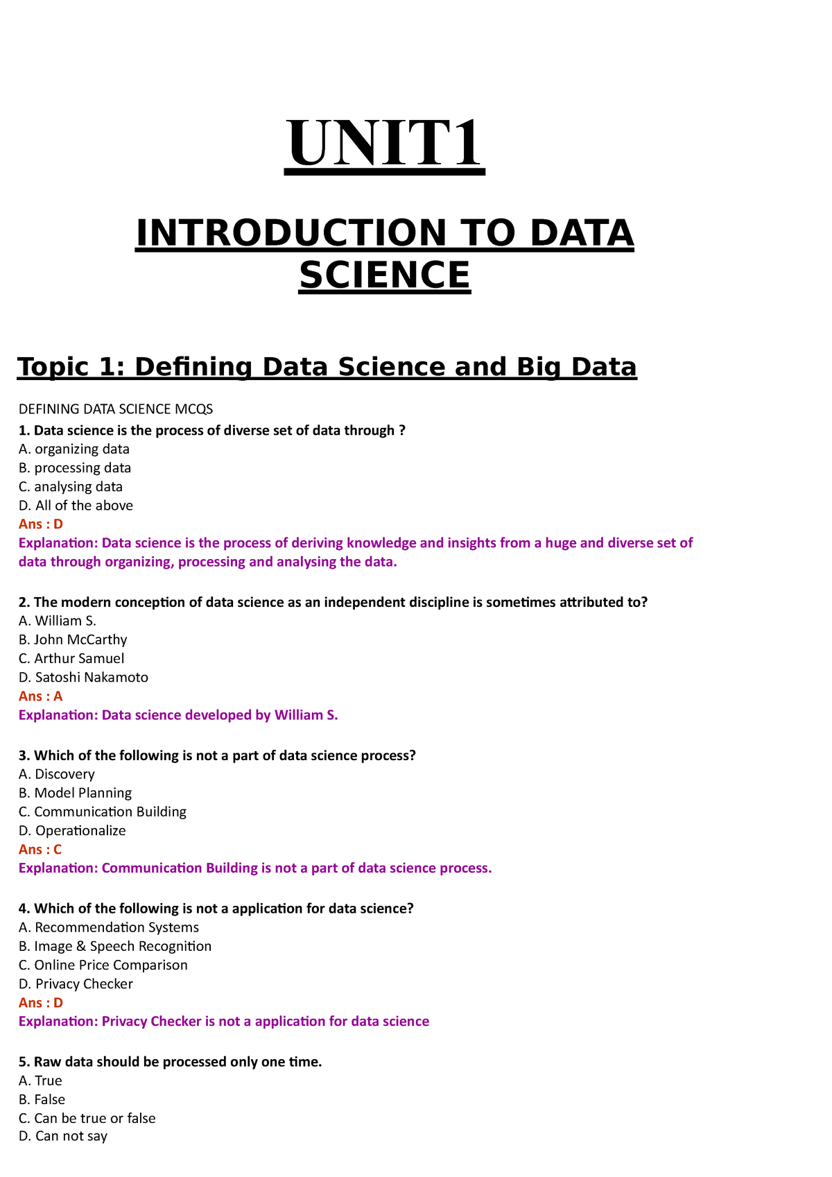 data presentation notes pdf