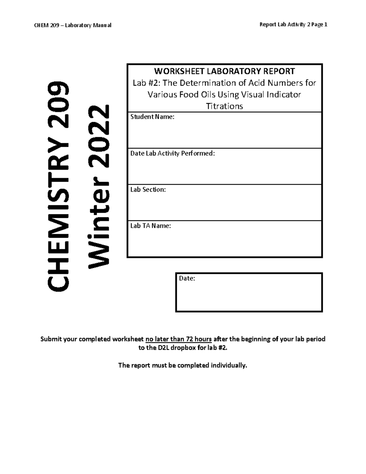 W22 209 Lab 2 report - Lab procedures along with a fillable worksheet ...