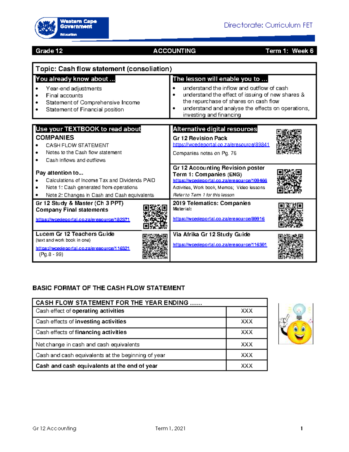 Acc 2021 T1 Week 6 CFS consolidate ENG - Directorate: Curriculum FET ...