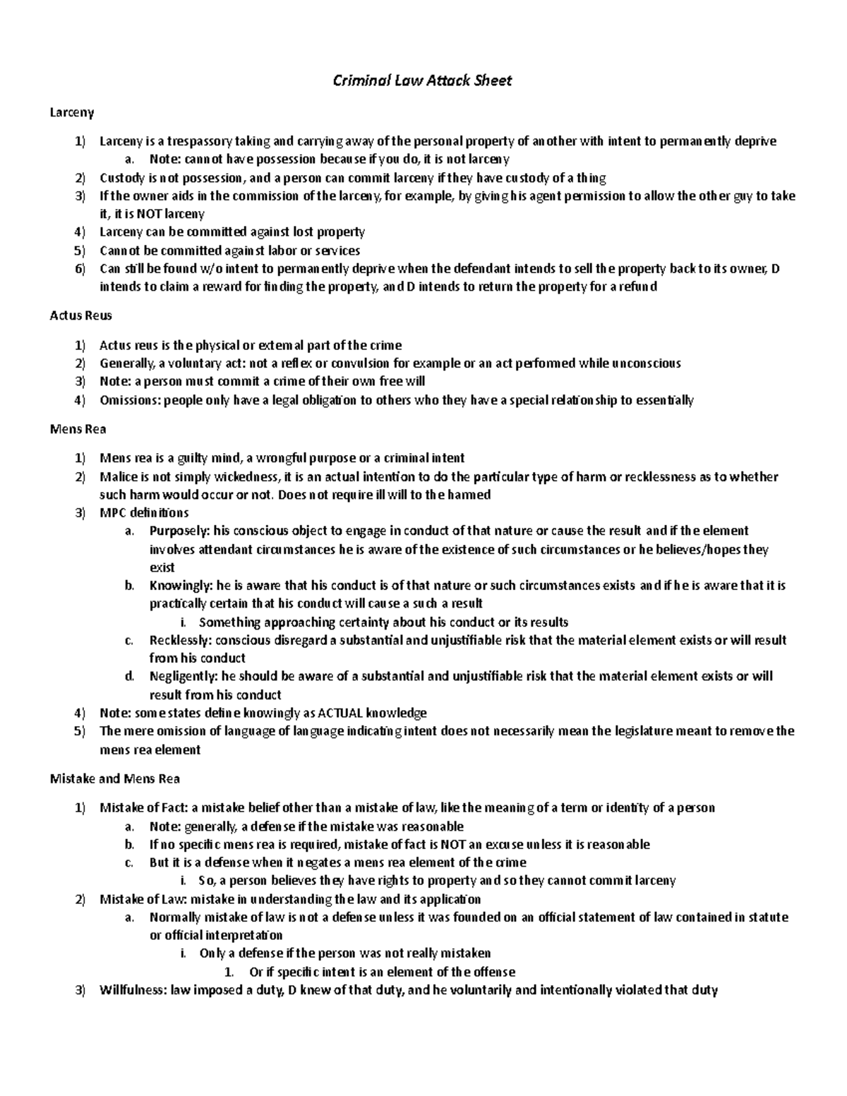 2.Crim Law [Thomas].Unknown Attack Sheet - Criminal Law Attack Sheet ...