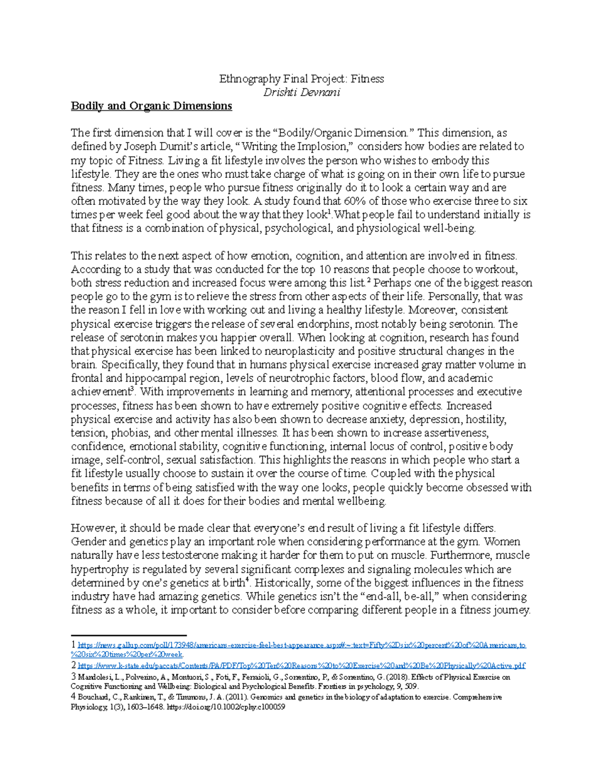 Anthropology Final Project - Ethnography Final Project: Fitness Drishti ...