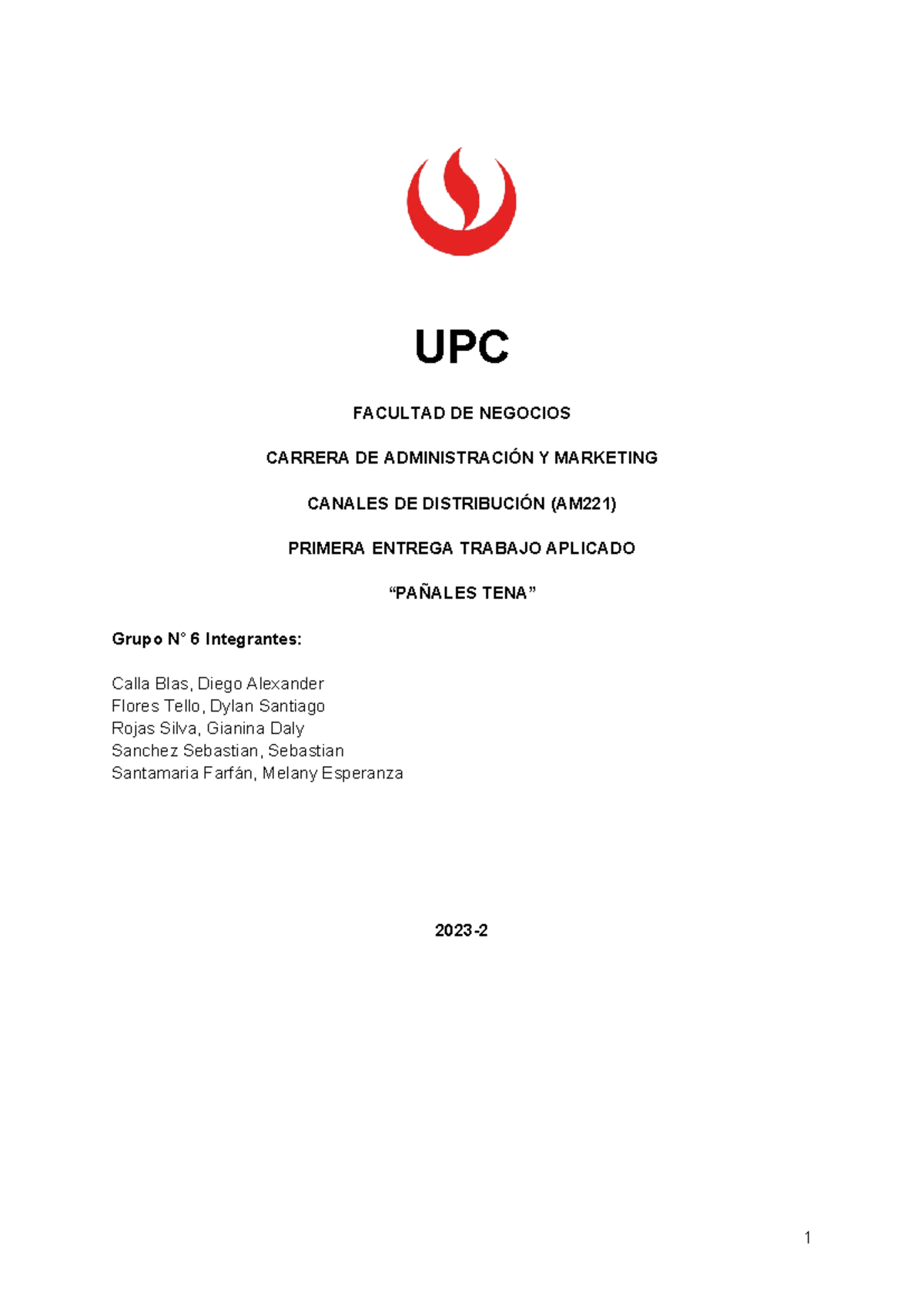 TA Canales - UPC FACULTAD DE NEGOCIOS CARRERA DE ADMINISTRACIÓN Y ...