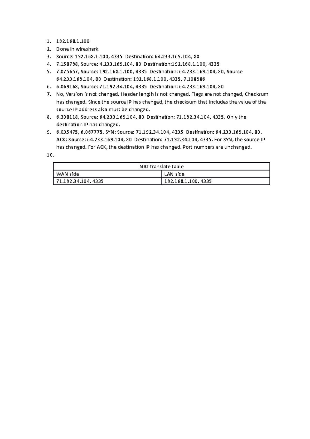 Network fundamentals week8 lab - 1. 192.168. Done in wireshark Source ...