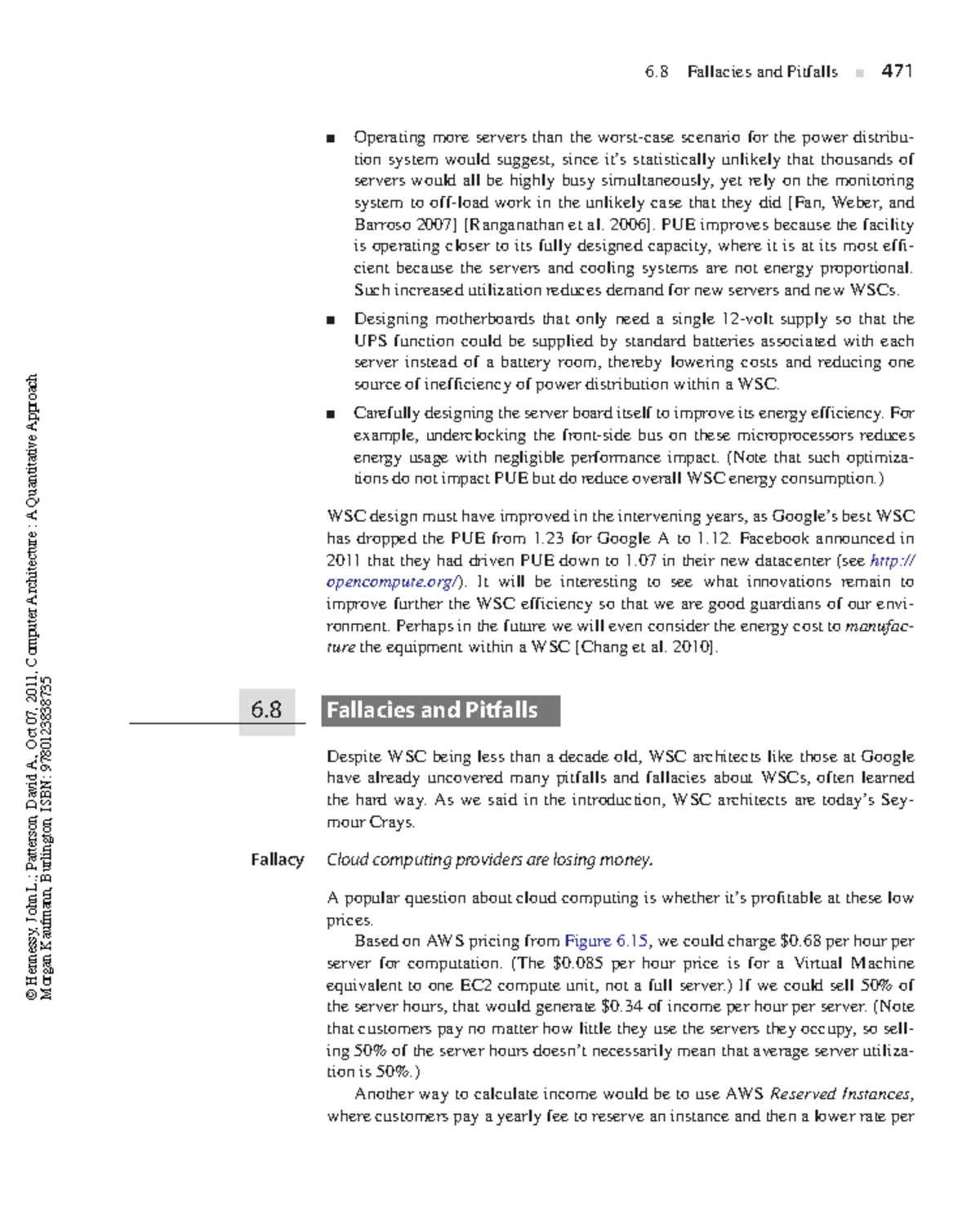 CA John L. Hennesy-8 - Complete notes on fallacies and pitfalls - 6 ...