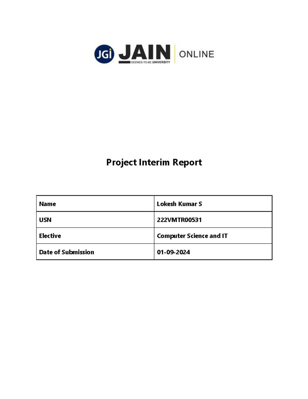 222VMTR00531 Project Interim Report - Project Interim Report Name ...