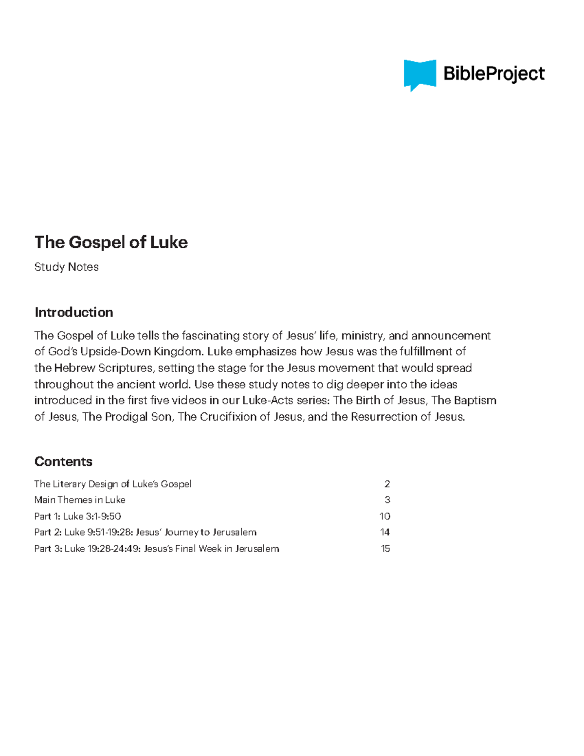 The Gospel Of Luke Study Notes - The Gospel Of Luke Study Notes ...