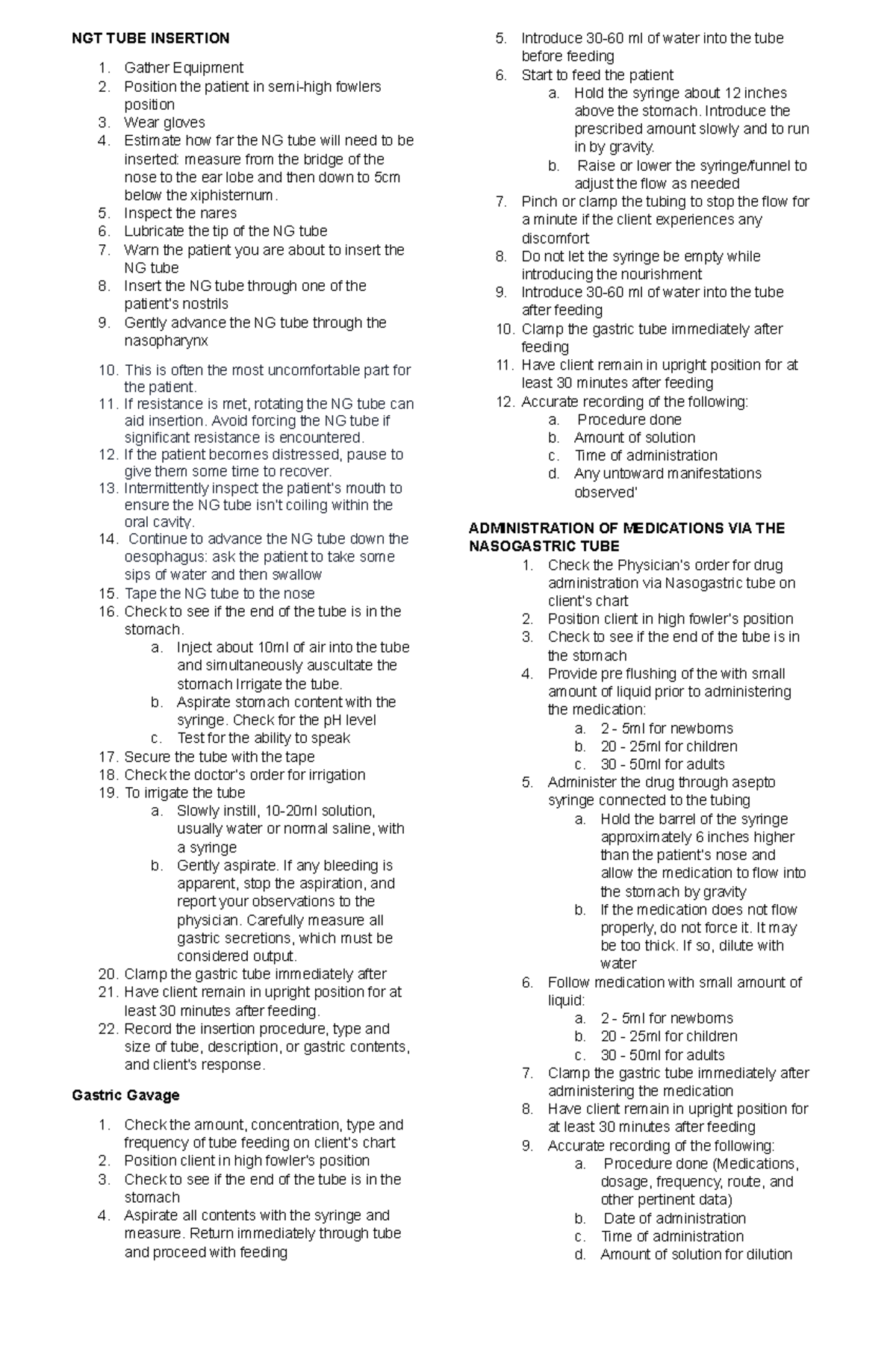 NGT TUBE Insertion - none - NGT TUBE INSERTION Gather Equipment ...