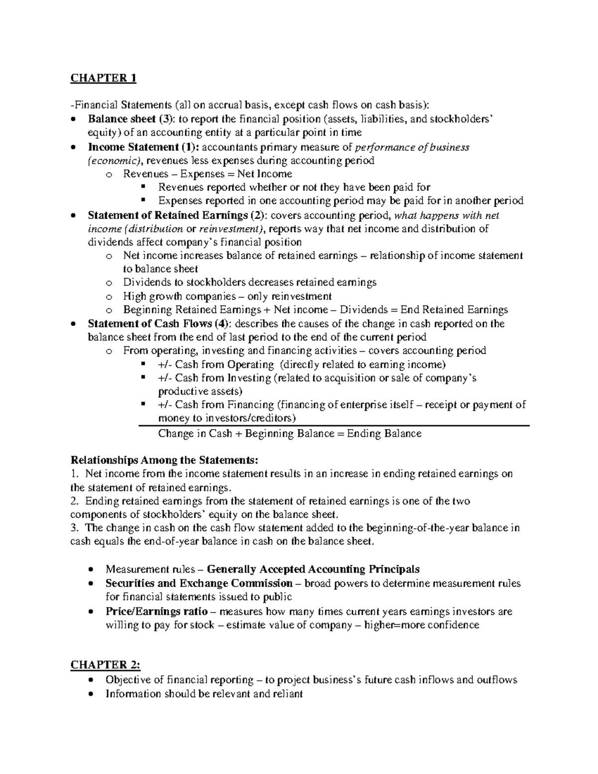 Final Review Guide - Summary Financial Accounting - CHAPTER 1 ...