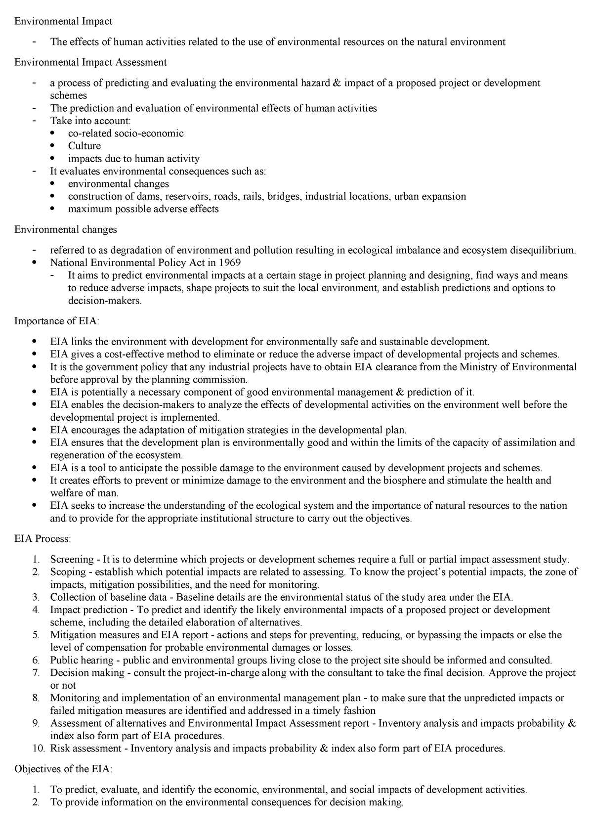 Week 17 Environmental Impact Assessment - Environmental Impact The ...