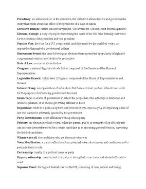 POLS 1101 Final Exam Study Guide Problems - POLS 1101 - ISU - Studocu