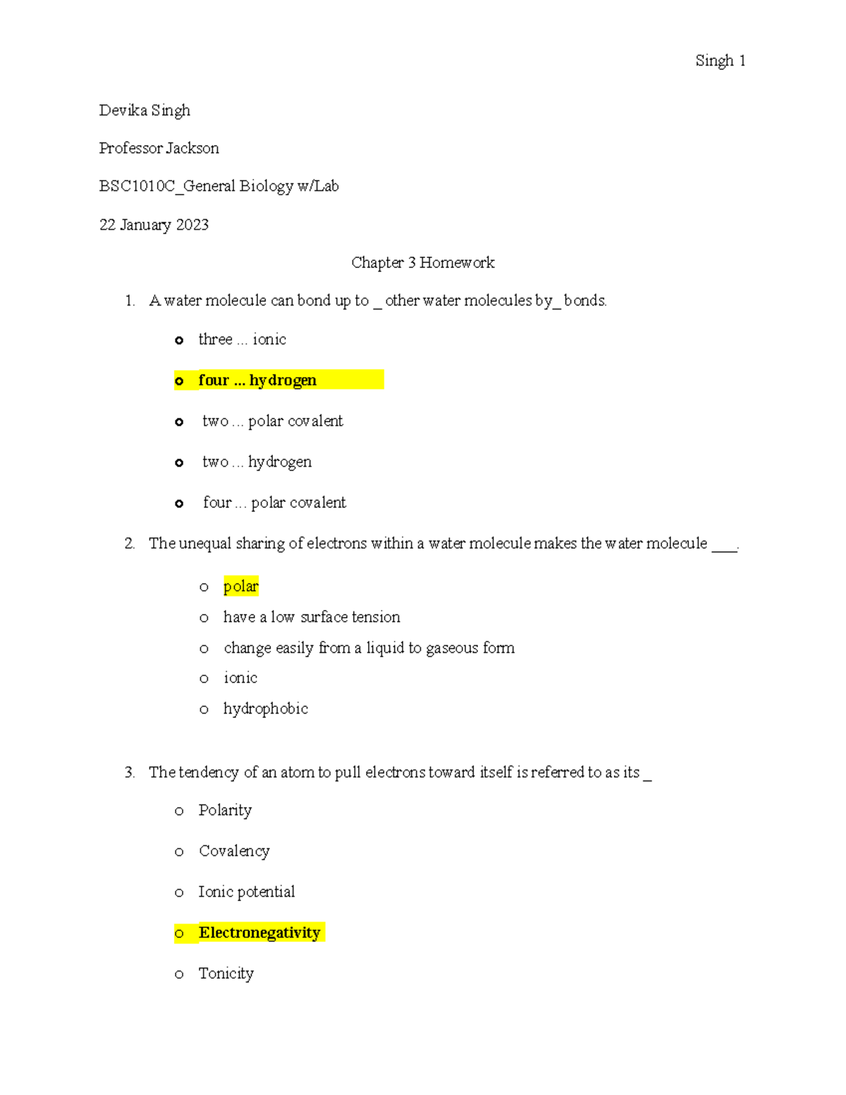 mastering biology chapter 3 homework answers