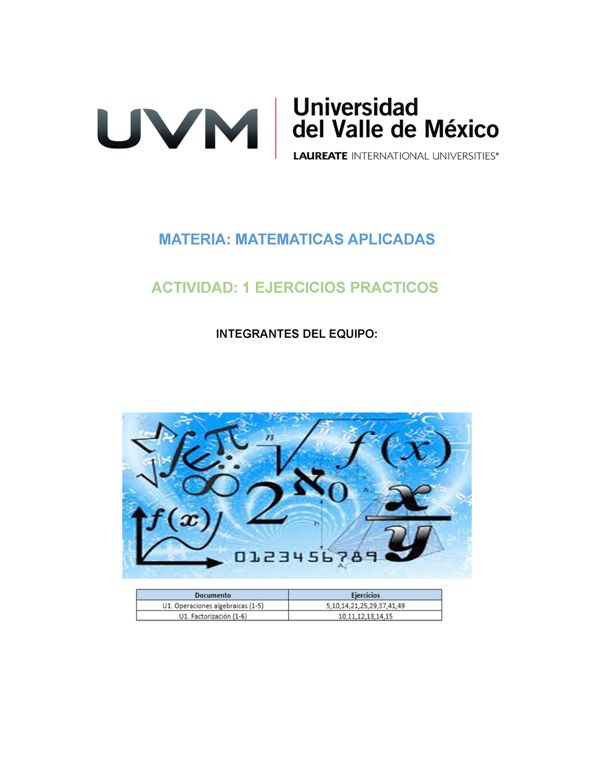 Matematicas Aplicadas Ac 1 - MATERIA: MATEMATICAS APLICADAS ACTIVIDAD ...