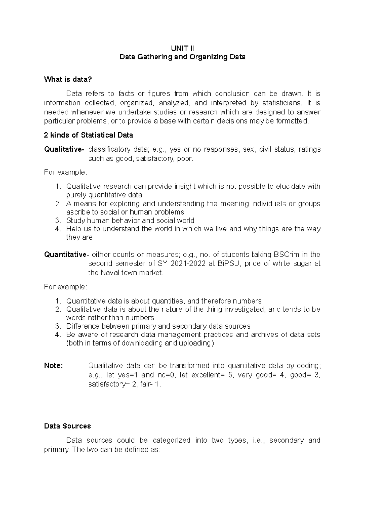 Chapter 03. UNIT II and UNIT III - UNIT II Data Gathering and ...