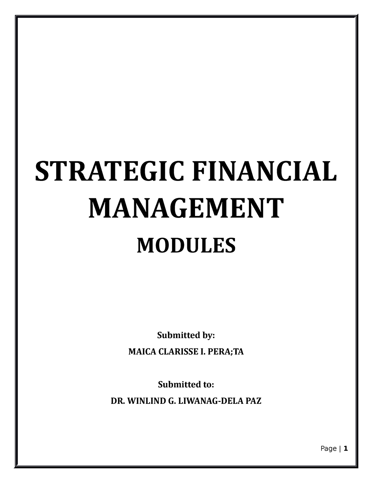 strategic financial management assignment 2