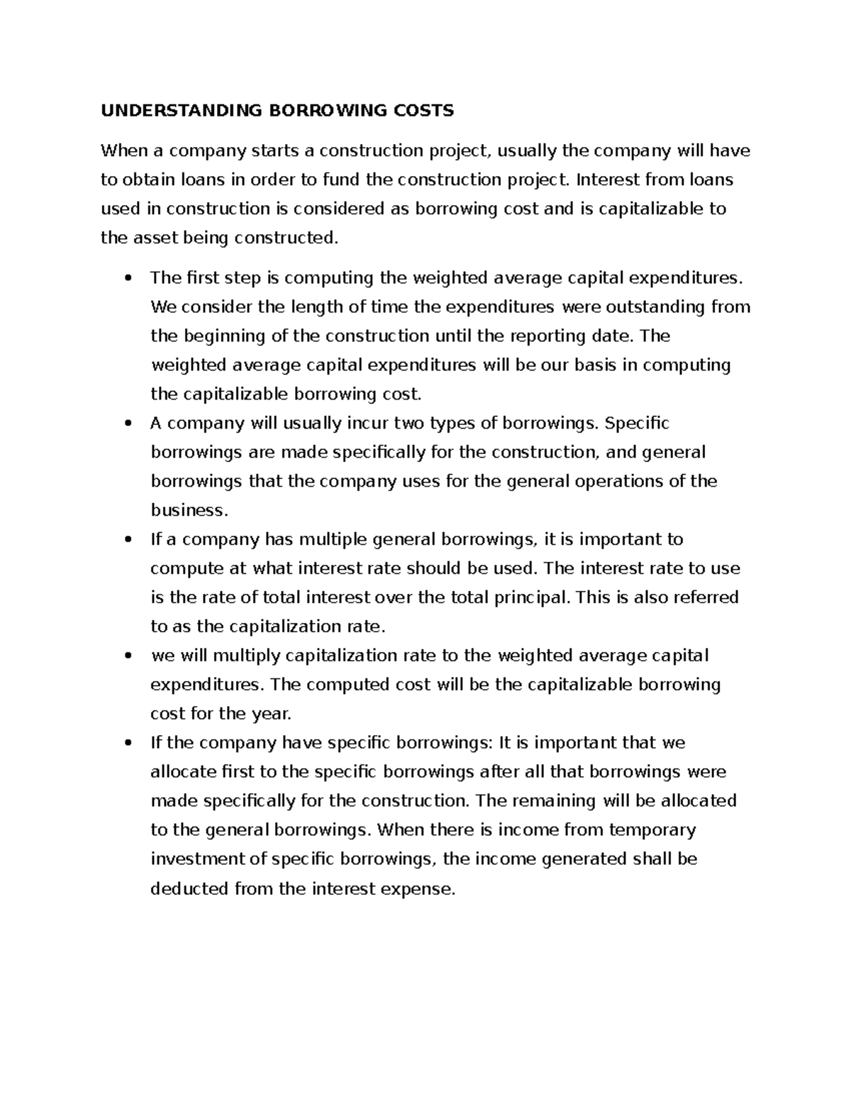 Understanding Borrowing Costs - Financial Accounting and Reporting ...