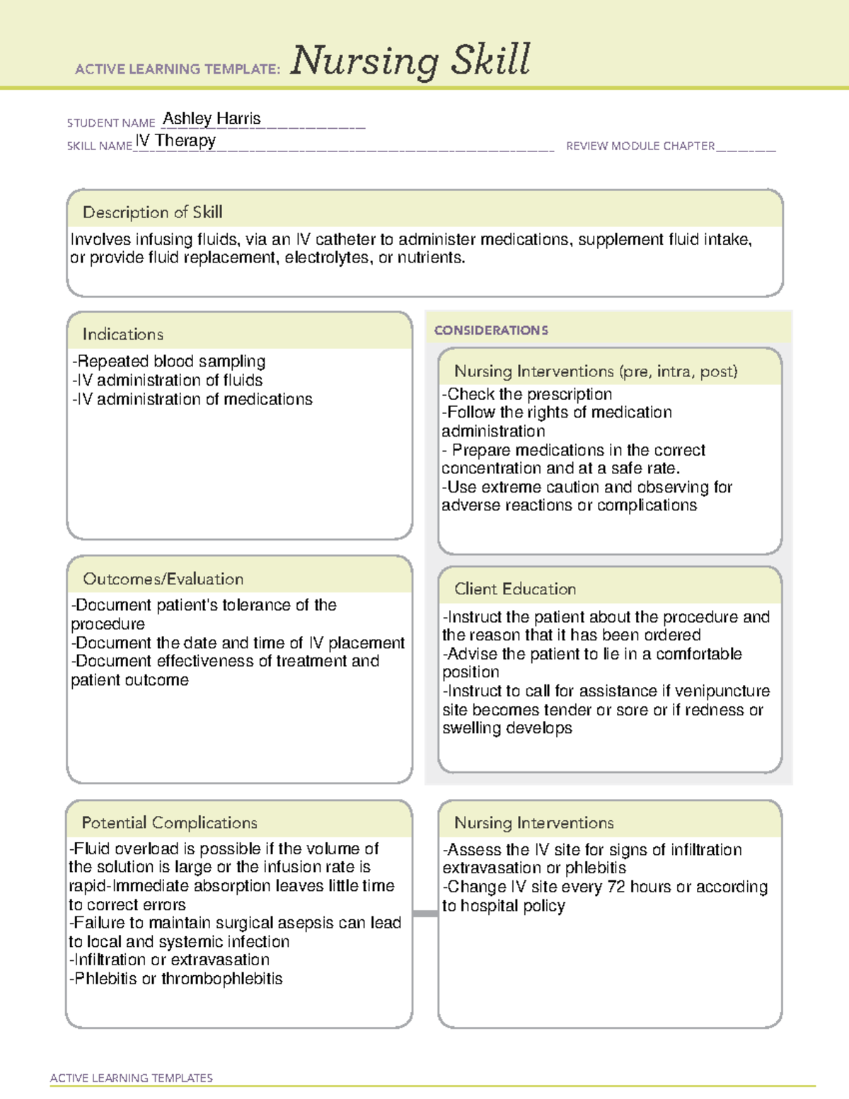 A, Harris Practive B Focus Review 8 - ACTIVE LEARNING TEMPLATES Nursing ...