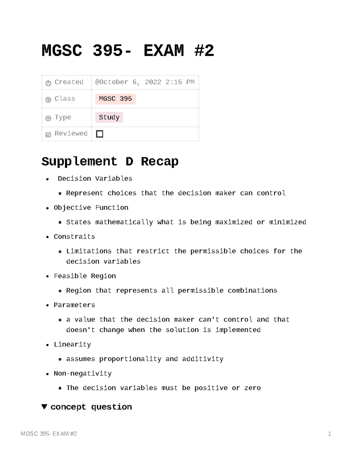 MGSC 395- EXAM 2-2 - Summary Of Everything Covered For Exam 2 Of Mgsc ...