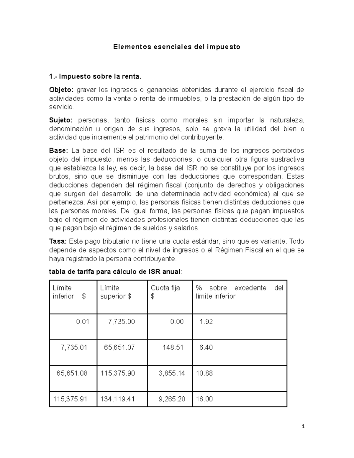 Trabajo Parte Elementos De Impuestos Federales Y Locales