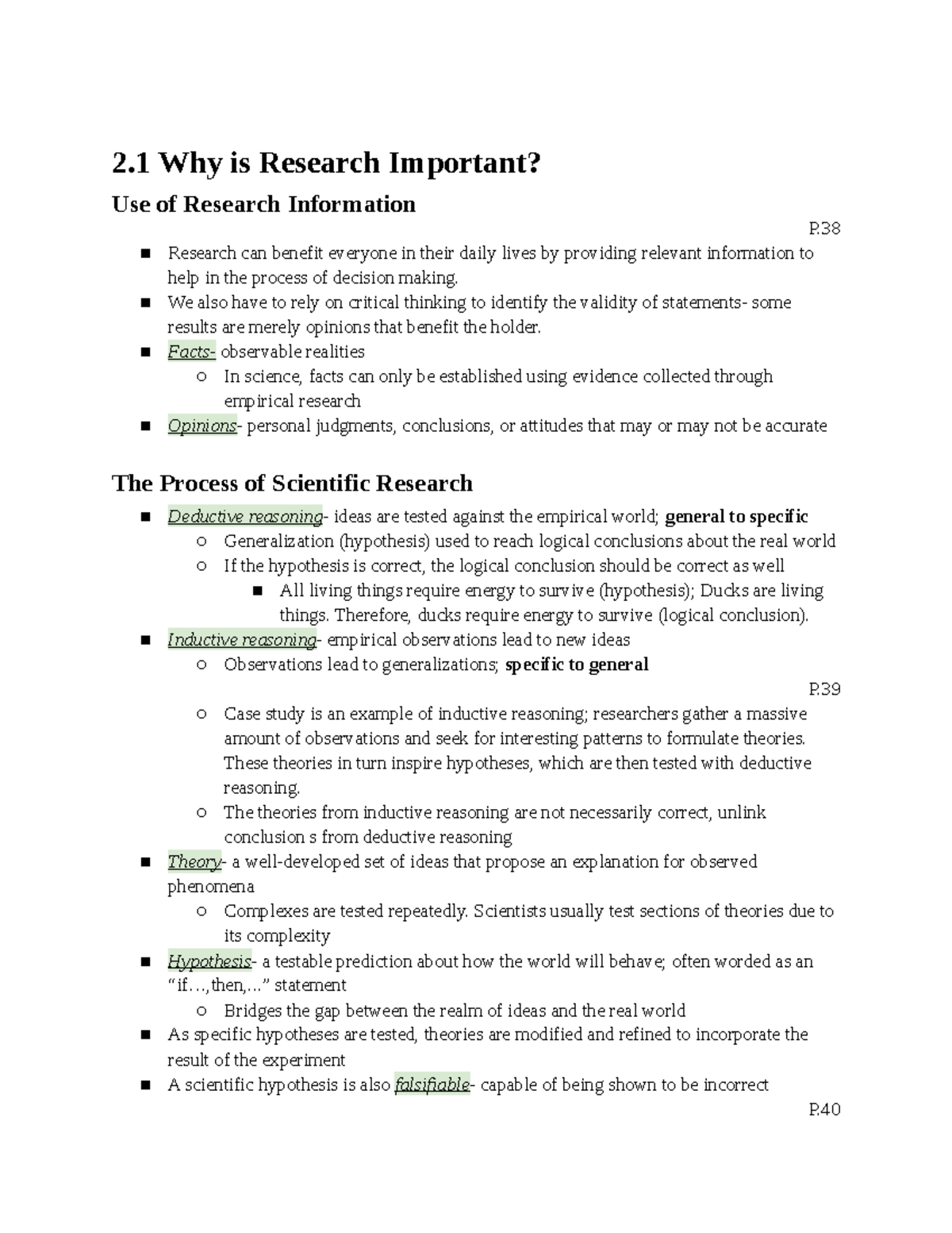Ch.2 Psychological Research - 2 Why is Research Important? Use of ...