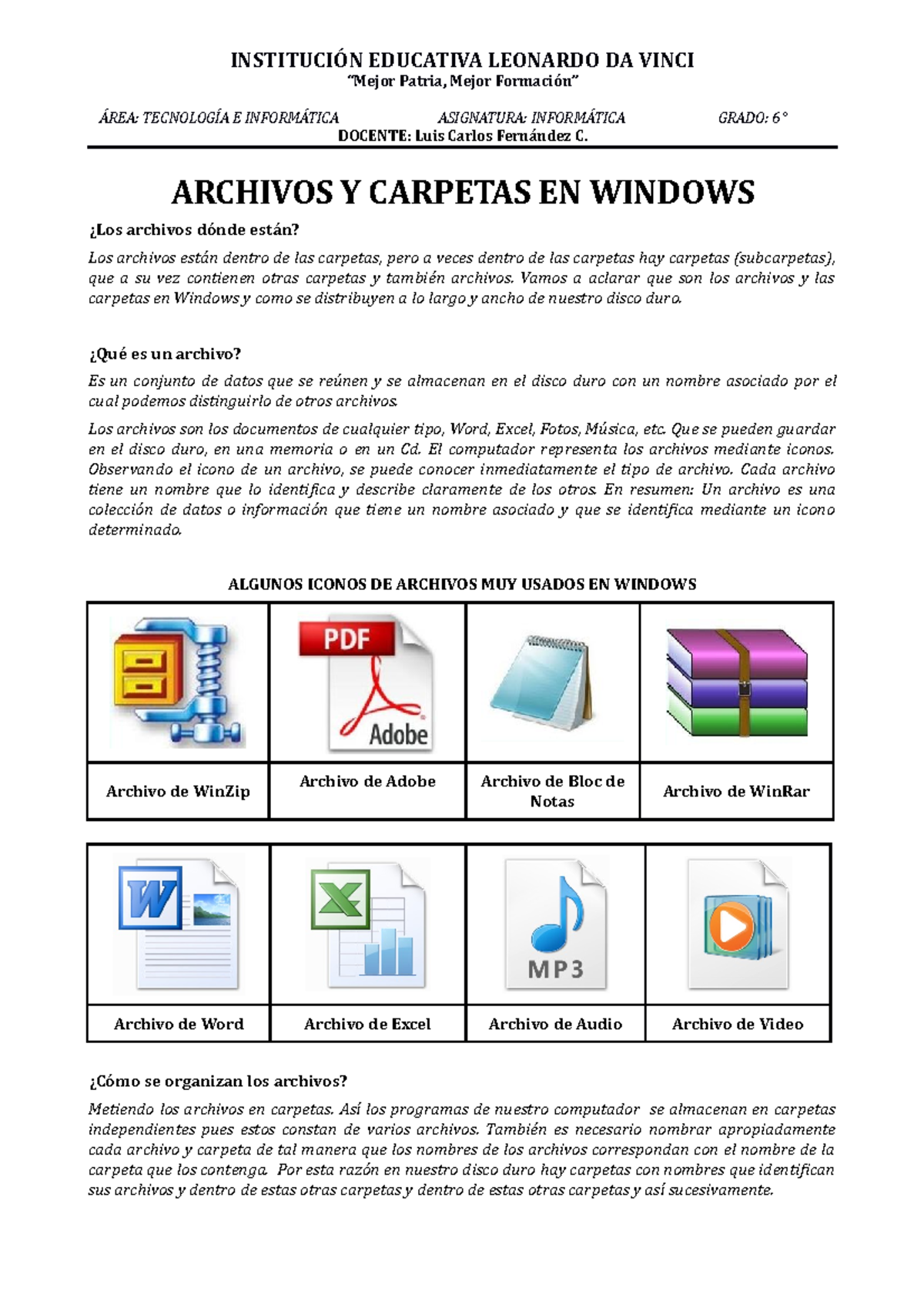 Archivos Y Carpetas EN Windows - INSTITUCIÓN EDUCATIVA LEONARDO DA ...