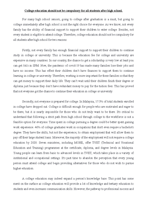 FHHM1012 – Critical Thinking –Debate Essay- UTAR - Studocu