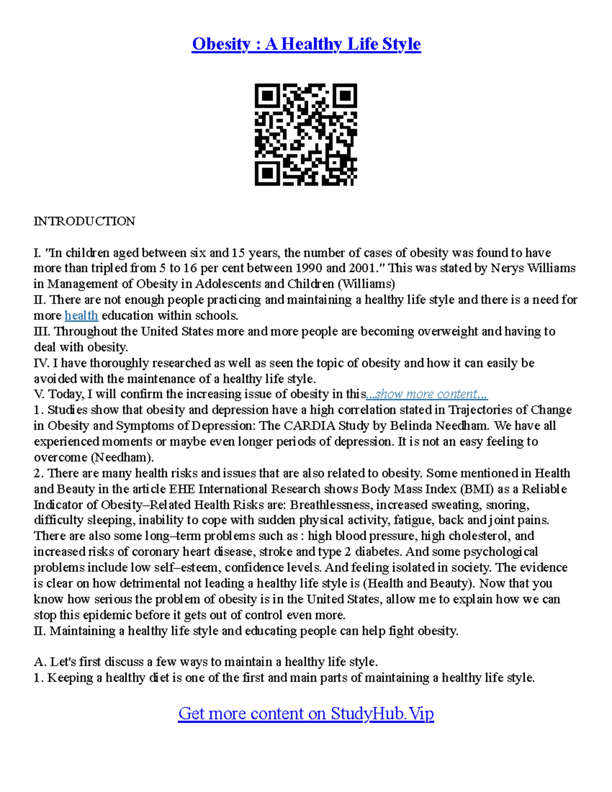 introduction on obesity essay