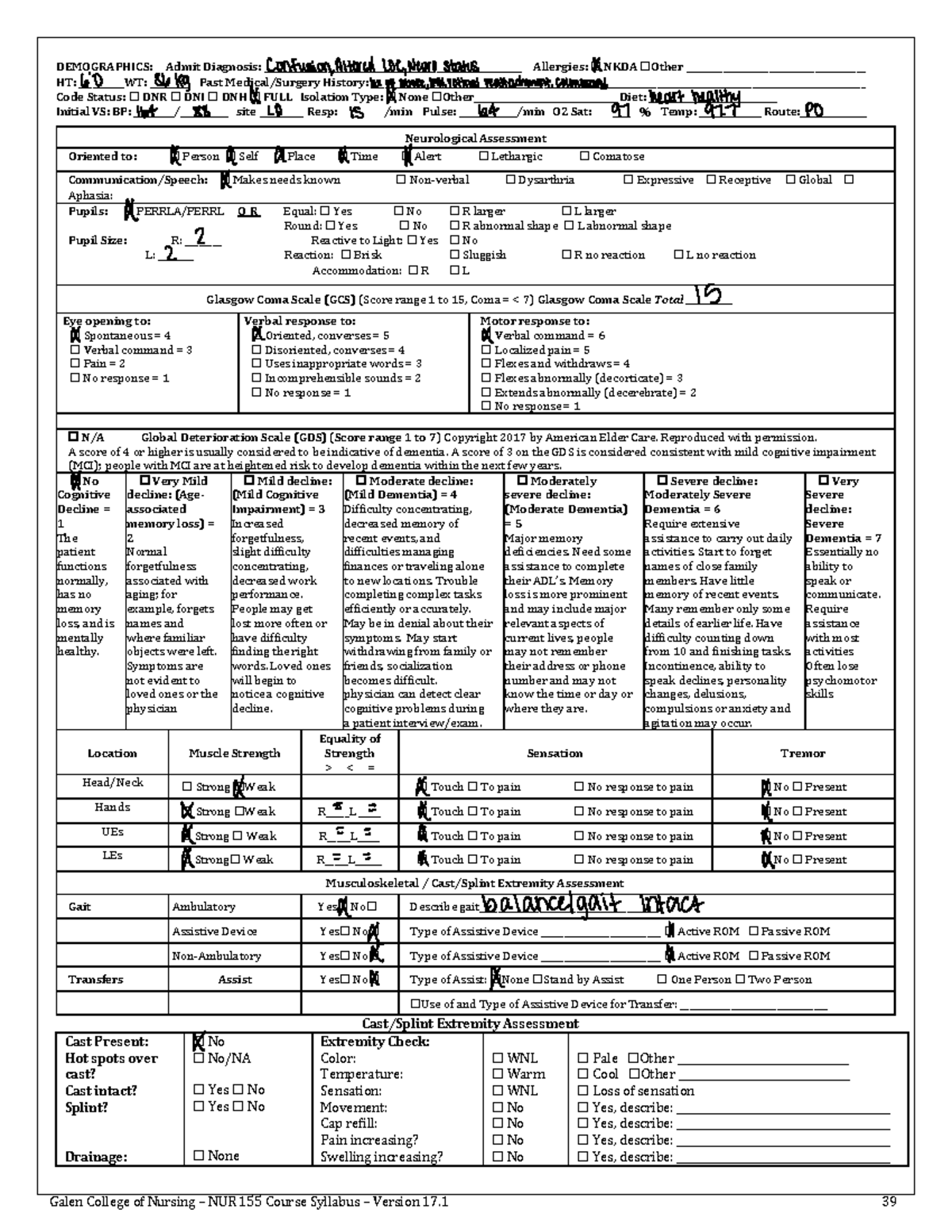 Clinical Packet Original - DEMOGRAPHICS: Admit Diagnosis: - Studocu