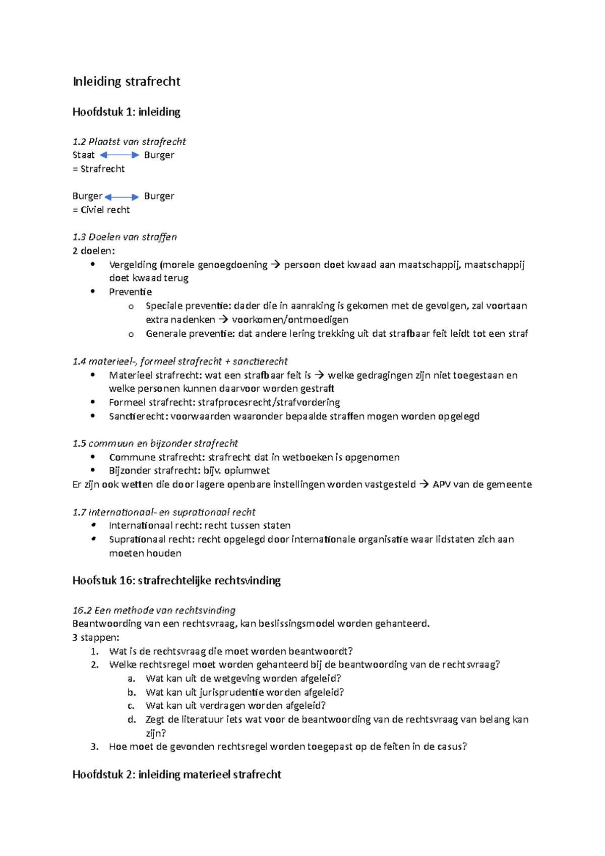 Inleiding Strafrecht Samenvatting - Inleiding Strafrecht Hoofdstuk 1 ...