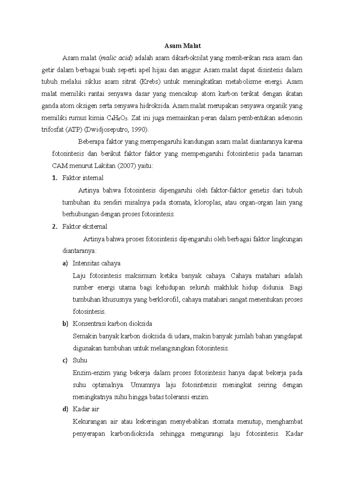 Asam Malat - Asam Malat Asam malat (malic acid) adalah asam ...