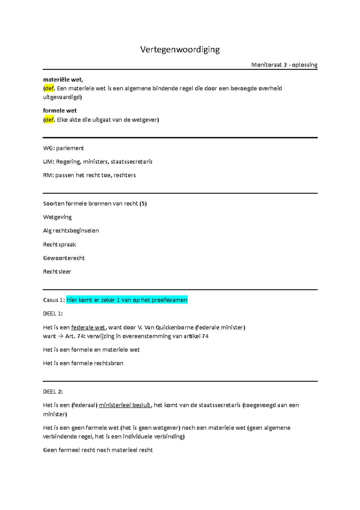 Monitoraat-3-oplossing - Vertegenwoordiging Monitoraat 3 - Oplossing ...