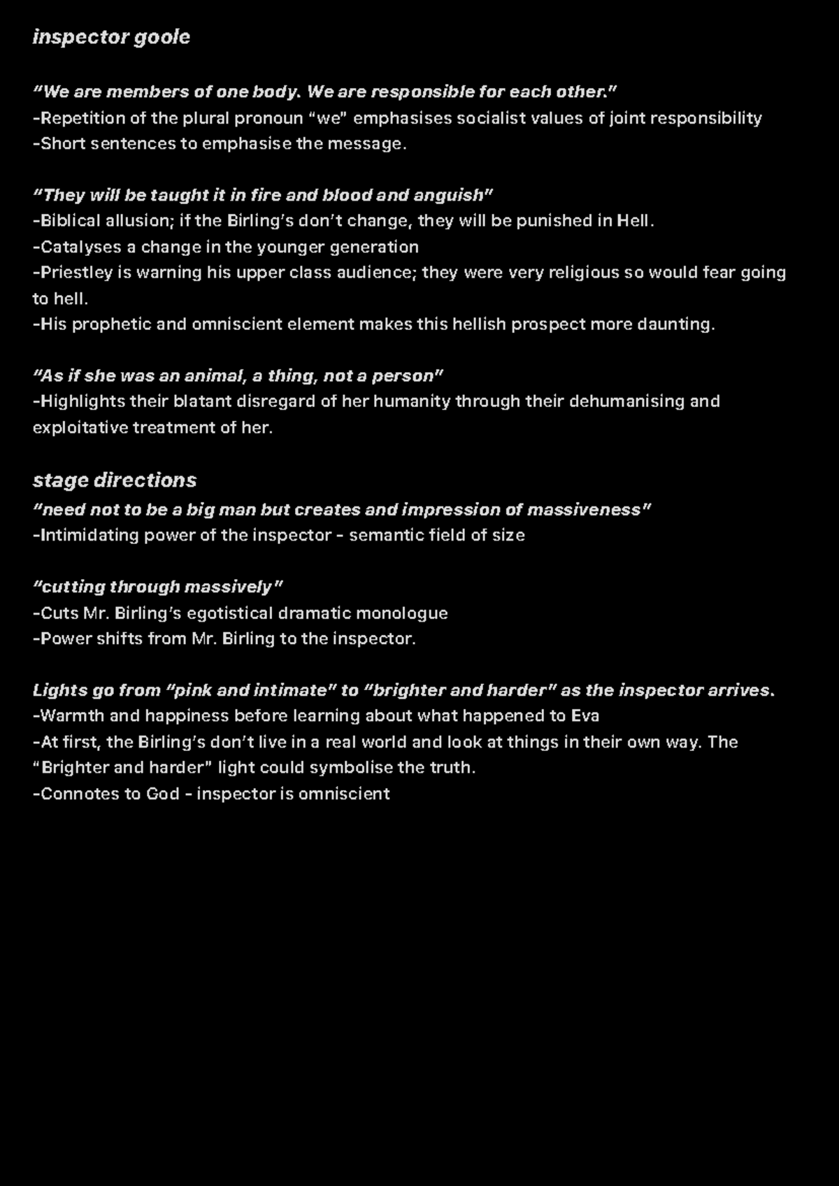 Inspector goole Quotes + Analysis inspector goole “We are members of one body. We are Studocu