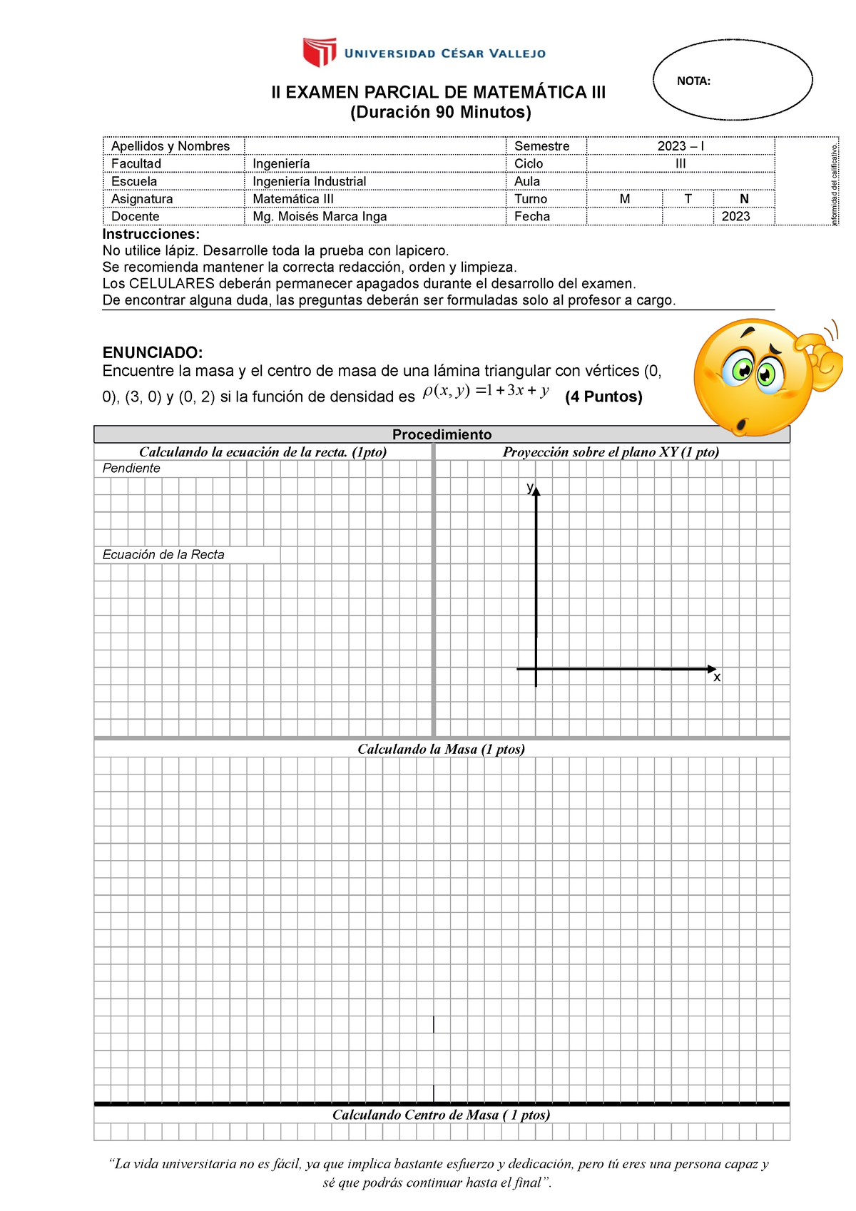 Matematica III - B2 - Gklolkk - II EXAMEN PARCIAL DE MATEMÁTICA III ...