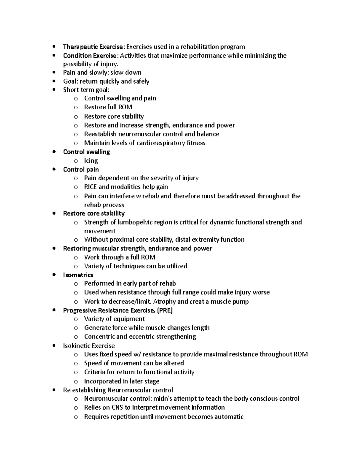 Chapter 11 Prev and Injury - Therapeutic Exercise: Exercises used in a ...