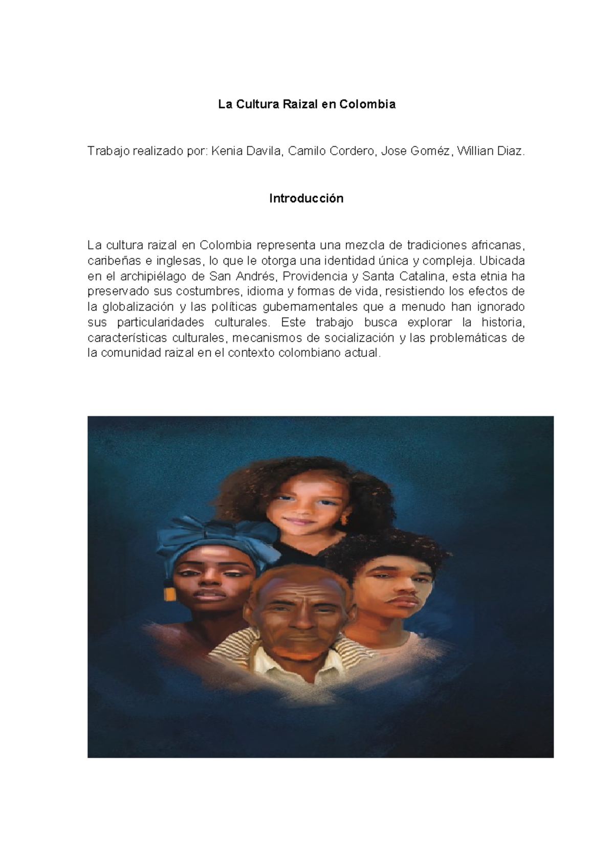 La Cultura Raizal en Colombia-1 - La Cultura Raizal en Colombia Trabajo ...