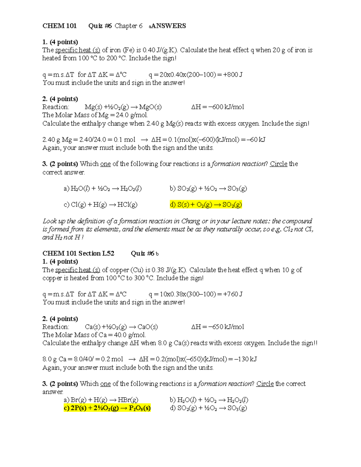 Q7 Ch 6 Answers - Chemistry Chapter 6 Practice Materials - CHEM 101 ...