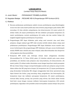 Contoh Resume 2 - PENDALAMAN MATERI (Lembar Kerja Resume Modul) A ...