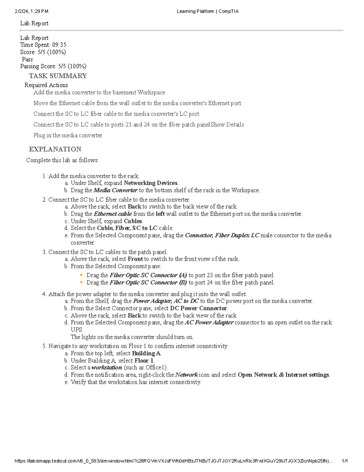 3.5.4 Media Adapter - 2/2/24, 1:29 PM Learning Platform | CompTIA - Studocu