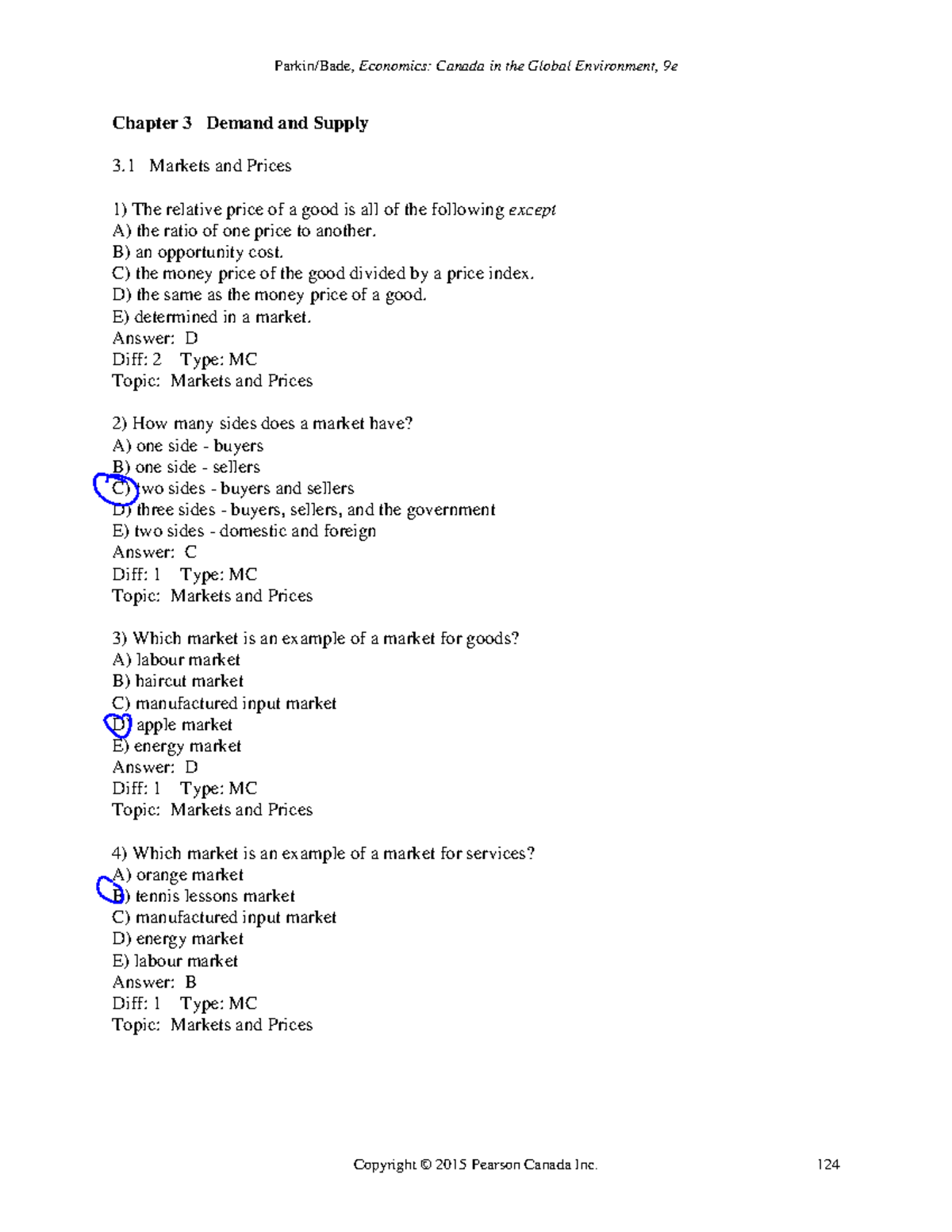 3 2017, Questions And Answers - Chapter 3 Demand And Supply 3 Markets ...