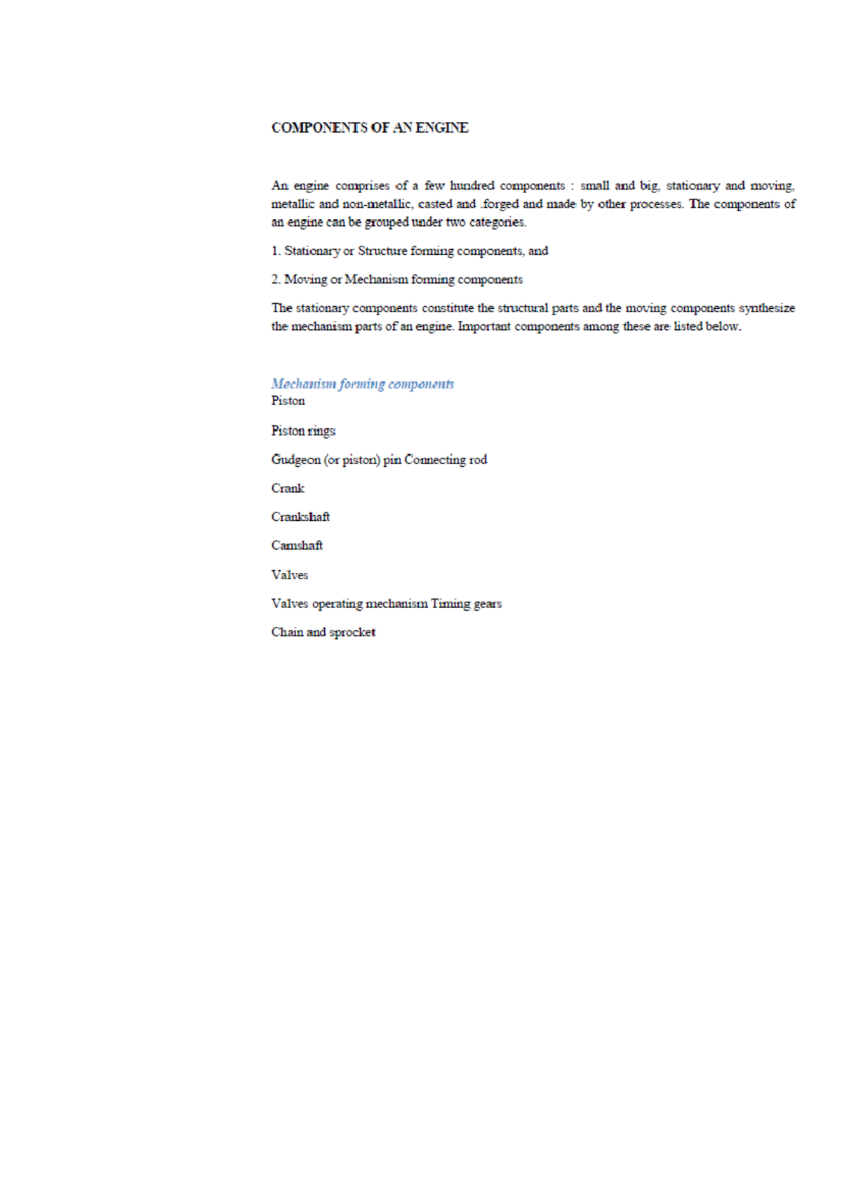 New document components of anengine Automobile-Engineering assignment ...