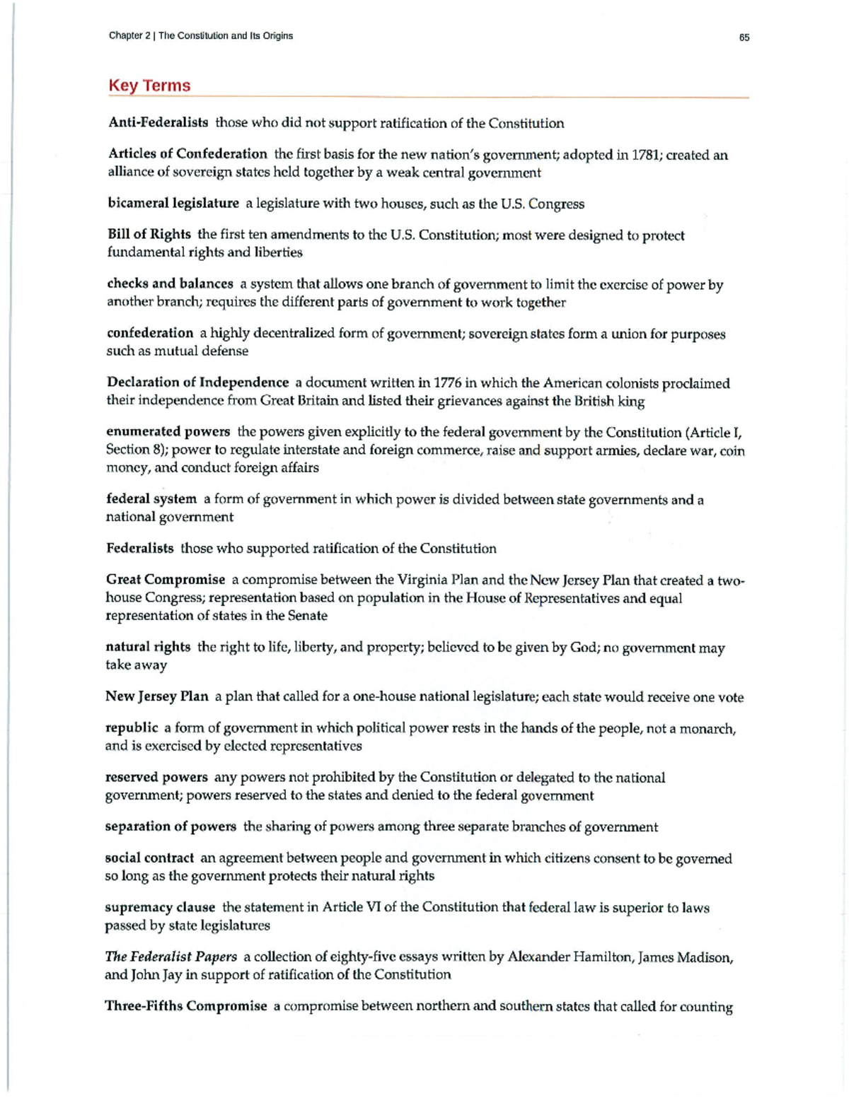 Chapter 2 Key Terms and Questions - PS 2308 - Studocu